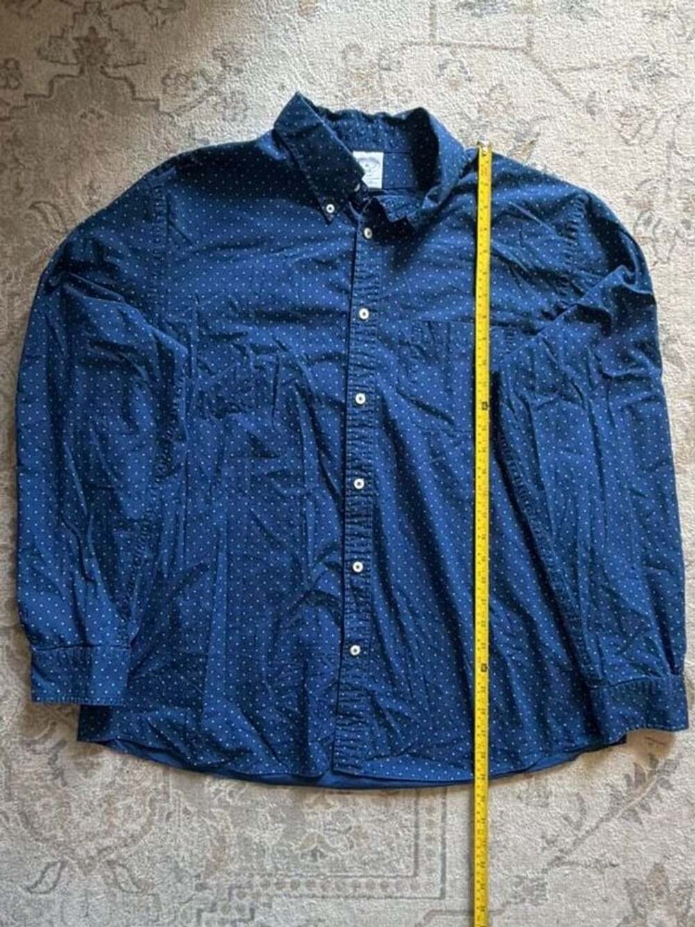 Brooks Brothers Regent Button-Down Shirt Size XL Blue Dot Long Sleeve